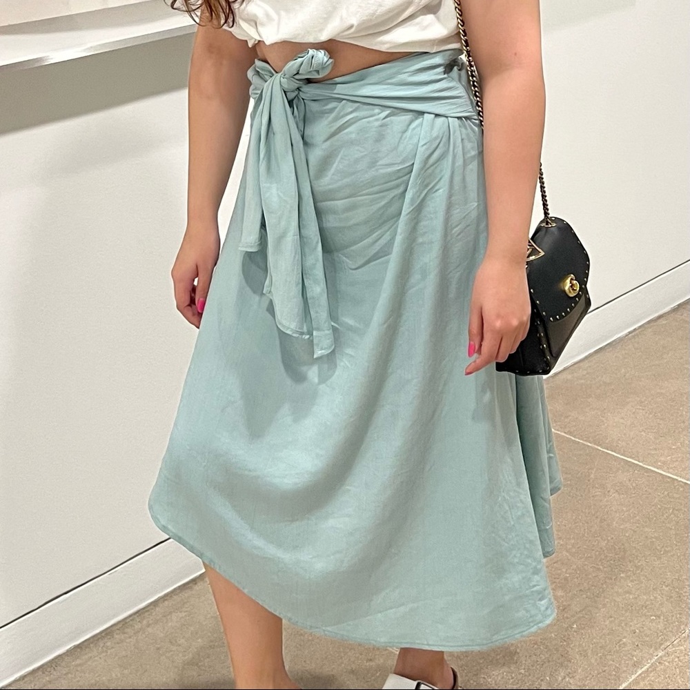 Blue midi skirt